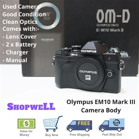 Olympus EM10 E-M10 Mark III Black Colour Body – Mirrorless Micro Four ...