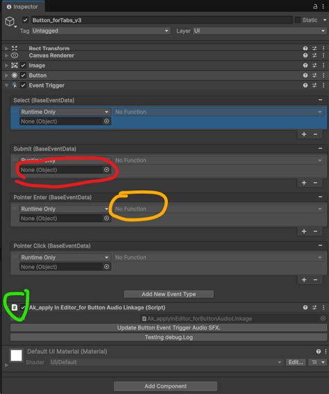 Event Trigger Unity 的图像结果