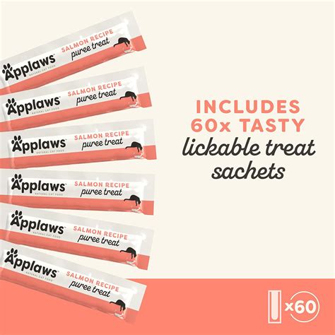 Applaws Natural Grain-Free Salmon Recipe Lickable Cat Treats - 6 x 14g ...