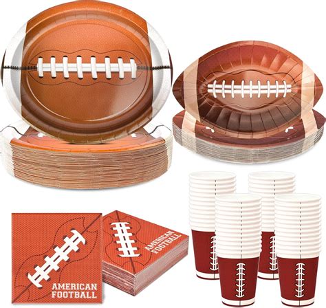 Amazon.com: 200PCS Superbowl Party Decorations 2024 Football Plates and ...