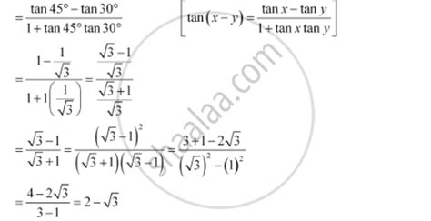 Find the Value Of: Tan 15° - Mathematics | Shaalaa.com