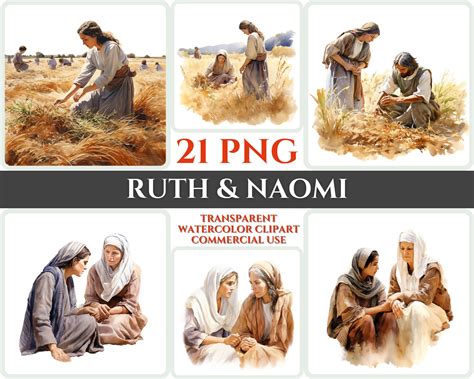 Ruth and Naomi Watercolor Clipart, Christian PNG Images (digital Download) - Etsy