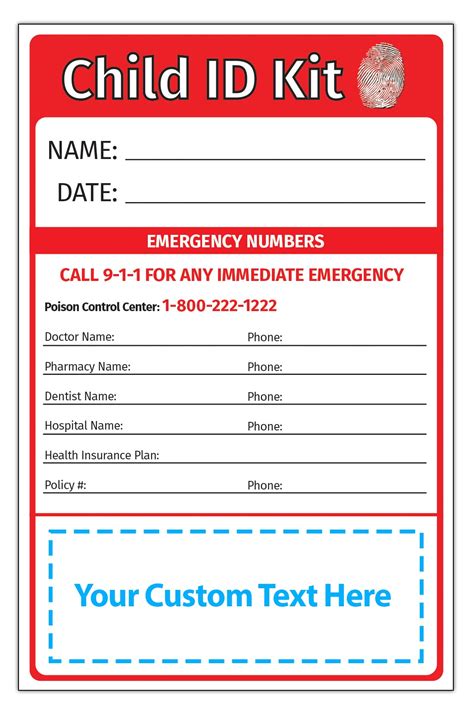 Amazon.com: Custom Child ID Fingerprint Kits (100 Pack) - Finger Print ...