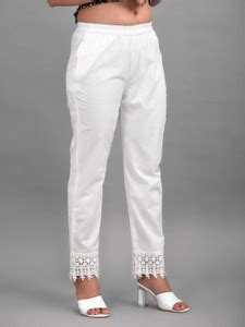 HATHELI Regular Fit Women White Trousers - Buy HATHELI Regular Fit ...