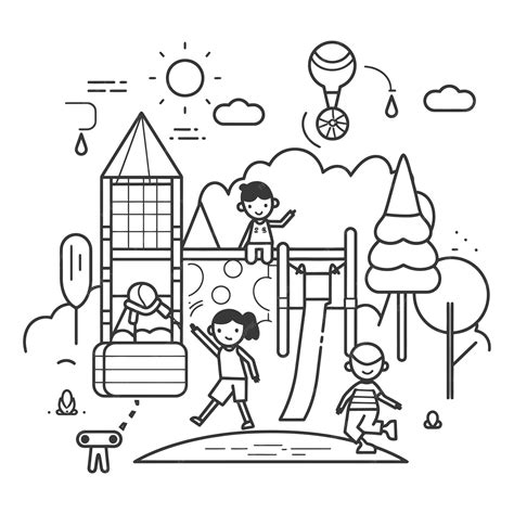Outline illustration Celebration of International Childrens Day ...