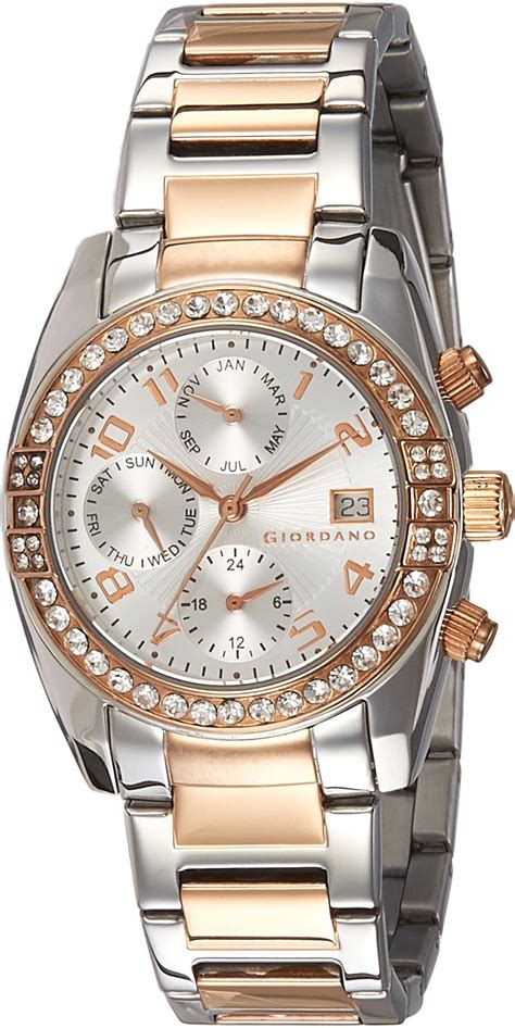 Giordano Multifunctional Silver Dial Women's Watch - GX2657-55 : Amazon ...