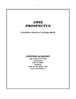 Fillable Online management ind AMIE Prospectus - AMIE Admission Fax ...