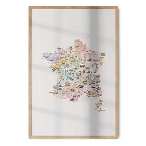 Illustrated Culinary Map of France – A3 Size – SonjaBajicStudio - size of france