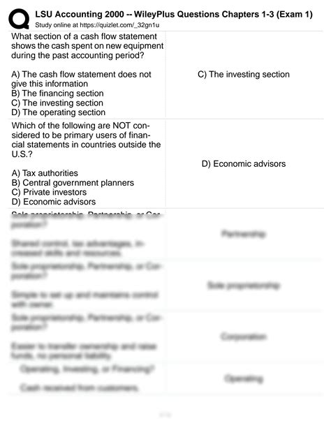 SOLUTION: ACCT 2000 Survey of Accounting (Briggs) Wiley Plus Chs. 1-3 ...