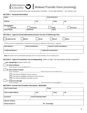 Fillable Online 202008 Rollover Transfer In Form.docx Fax Email Print ...