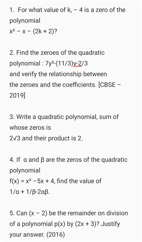 Image result for Maths Chapter Polynomial Class 10