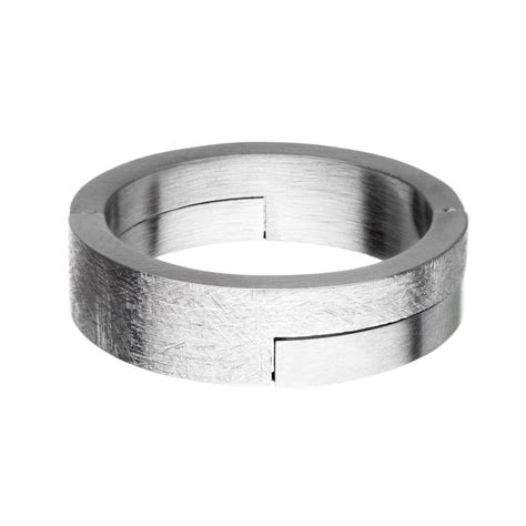 Buy Silver Tone Stainless Steel Subtle Cut Ring Online - INOX Jewelry ...