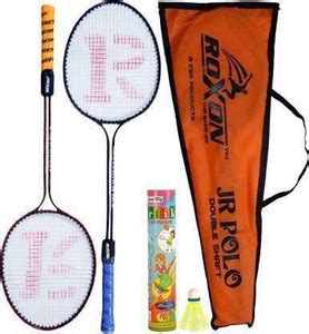 AK TRADING Double Shaft Badminton Racket Pack of 2 Piece with 10 Pieces ...
