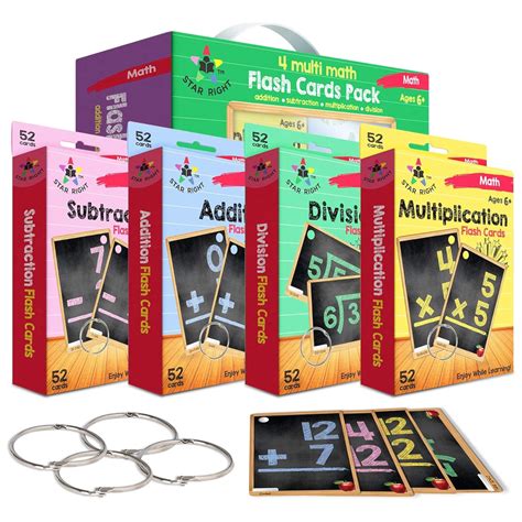 Star Right Math Flash Cards Set Of 4 Math Flashcards | Desertcart INDIA