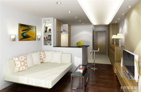 现代室内单身公寓设计效果图_土巴兔装修效果图