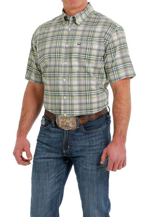 Cinch ArenaFlex Green Plaid Shirt - Al-Bar Ranch