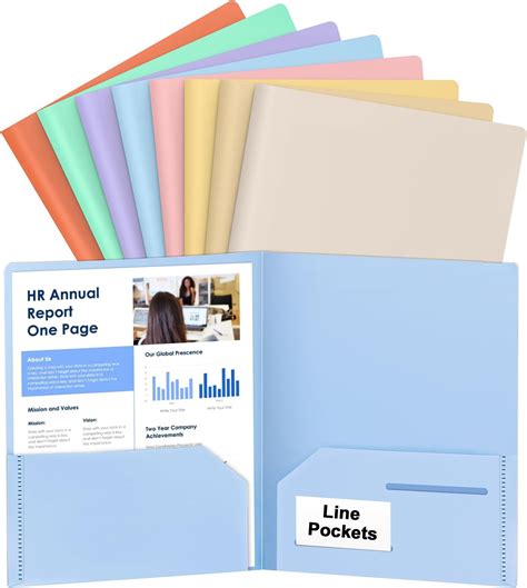 Amazon.com : HABGP Plastic Folders with Pockets, 5 Color Heavy Duty Two ...