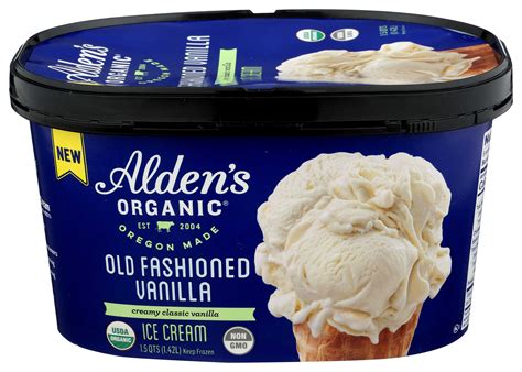 Aldens Organic Old Fashioned Vanilla Ice Cream, 48 Fluid Ounce -- 3 per ...