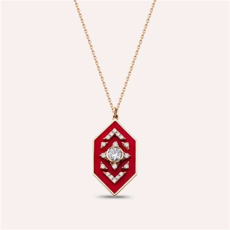 Aldebaran 0.41 CT Diamond and Red Enamel Pendant
