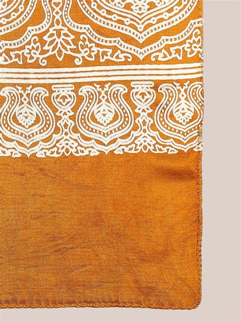 Ajrakh Black Hand Block Printed Mushru Stole Dupatta Bazaar