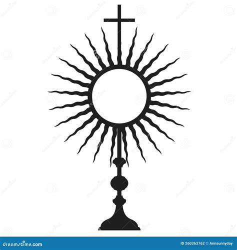 Monstrance Silhouette, Sacrament of the Eucharist, Holy Communion, Corpus Christi Stock Vector ...
