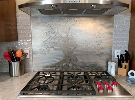 Stainless steel life tree backsplash – Artofit