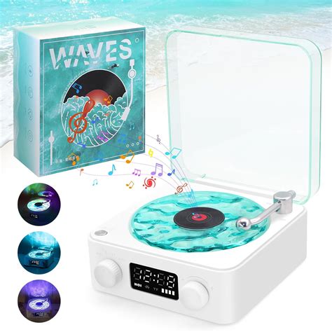 The Waves Vinyl Record Player with RGB Light, 2024 New Home Audio ...