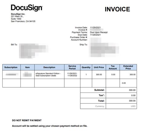 Understanding Your DocuSign Invoice for Web Plans