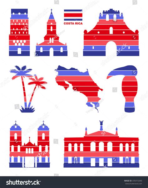 Vector Graphic Symbols Costa Rica Stock Vector (Royalty Free) 335416340