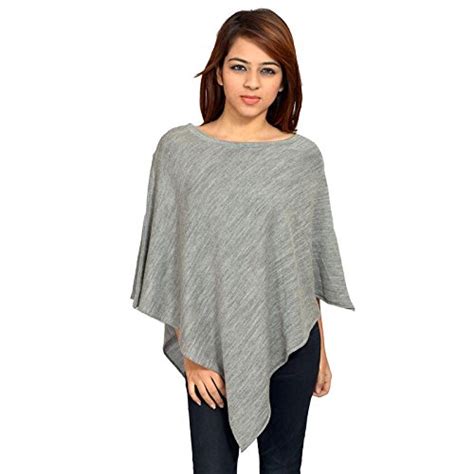Buy 513 Women Girls Acrylic Winter Wear Solid Knitted Open Front Poncho ...
