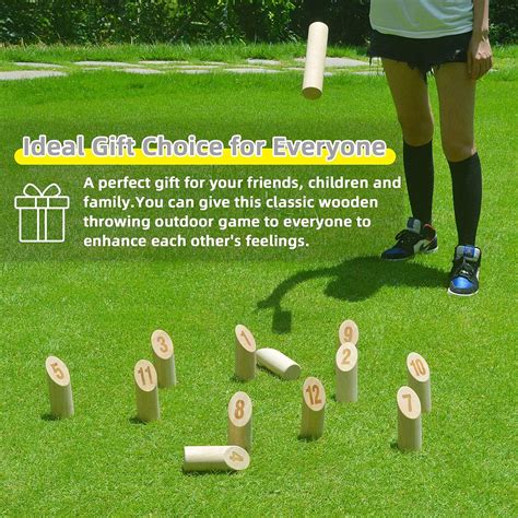 Buy Gorock Numbered Block Toss Game, Wooden Bowling Throwing Game Set ...