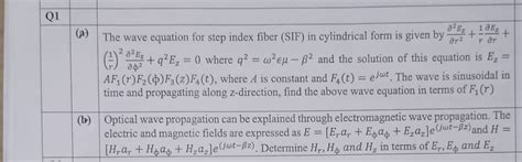 Image result for Wave Guide Equation for Step Index Fiber
