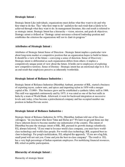 Examples of Strategic Intent Statements 的图像结果