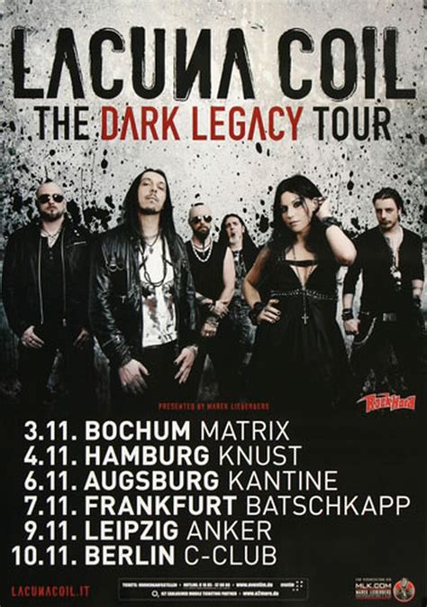 Lacuna Coil - Dark Legacy, Tour 2012 - Konzertplakat, 22,90