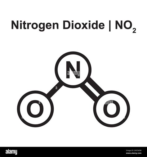 Molecular Model of Nitrogen Dioxide (NO2) Molecule. Vector Illustration ...