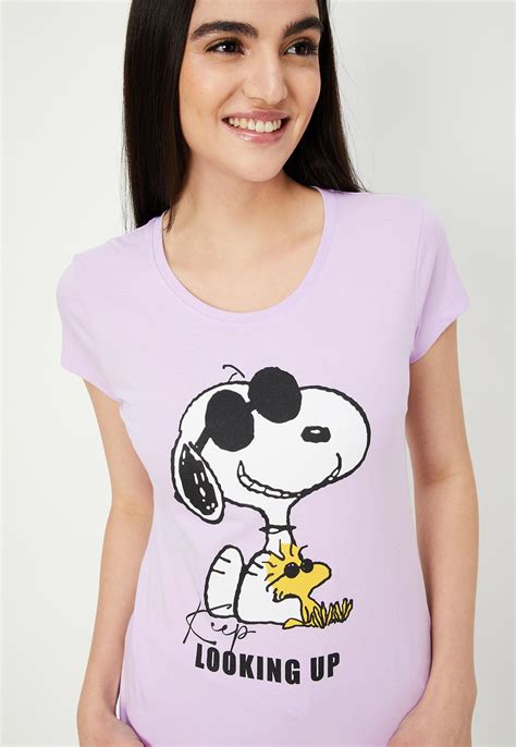 Buy Women Snoopy Print PJ Set Online at just Rs. 799.0 - 1000013291102 ...