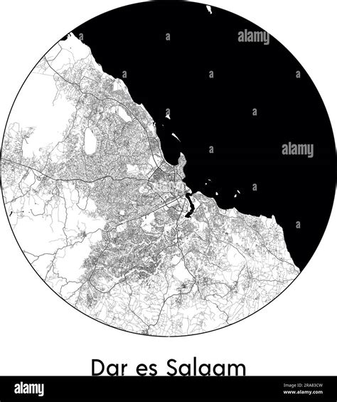 City Map Dar es Salaam Tanzania Africa vector illustration black white Stock Vector Image & Art ... - capital city of tanzania dar es salaam