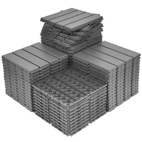 Buy 60 sq. ft Plastic Interlocking Deck Tiles,60 Pack Patio Deck Tiles ...