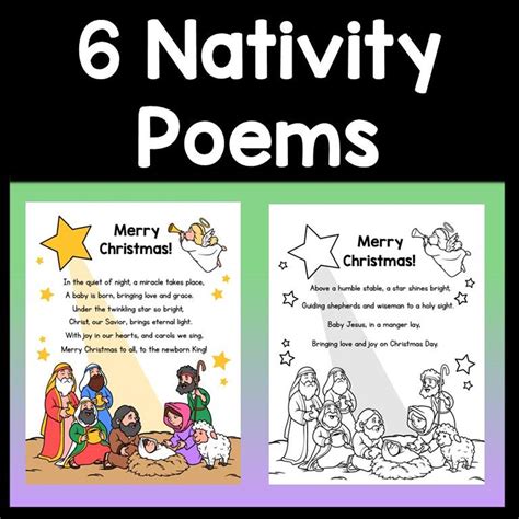 Nativity Poems for Kids {6 Easy to Read Poems in Color and B/W ...