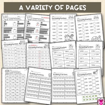 Image result for Comparing 4 Digit Numbers Worksheet