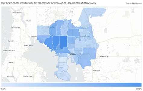 Percentage of Hispanic or Latino Population in Tampa by Zip Code | 2023 ...