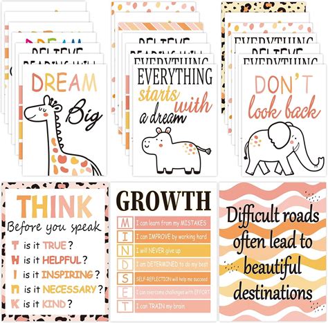 ZOIIWA 12 Simply Safari Inspirational Quotes Posters for India | Ubuy