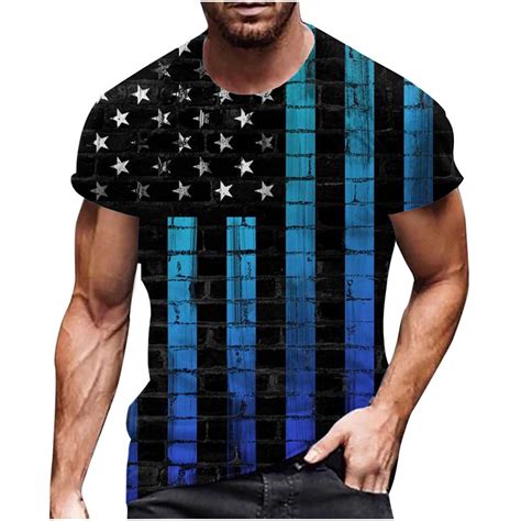Mens American Flag Patriotic Shirt American 4th of July Short Sleeve ...