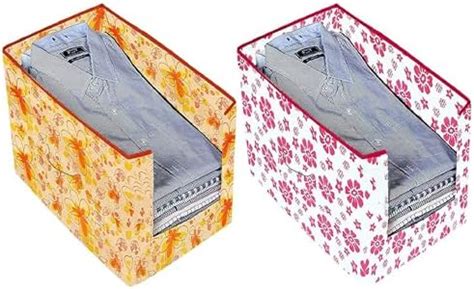 Kuber Industries Exclusive Flower Printed 2 Piece Non Woven Shirt ...