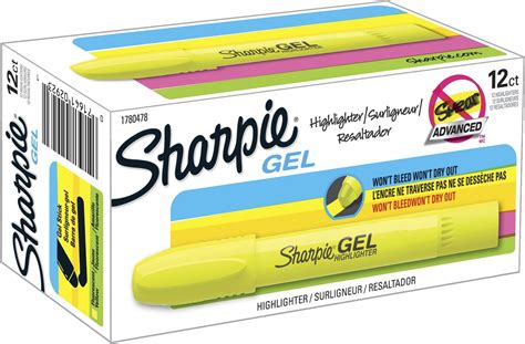 Amazon.com : SHARPIE 1780478 Accent Gel Highlighter, Fluorescent Yellow ...