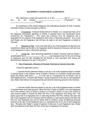 consignment agreement pdf Forms and Templates - Fillable & Printable ...