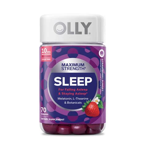 OLLY Maximum Strength Sleep – 10 mg Melatonin & L-Theanine Gummies– OLLY PBC