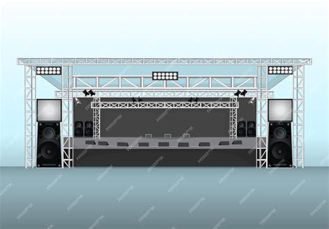 Premium Vector | Music Stage Design. Music concert stage. Music Stage ...