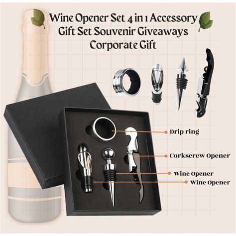 Premium Wine Gift Set Bottle Opener and Accessory Set for Wine Lovers ...