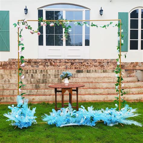 THORISE 6.6x6.6 FT Wedding Arch Backdrop Stand, Gold Square India | Ubuy